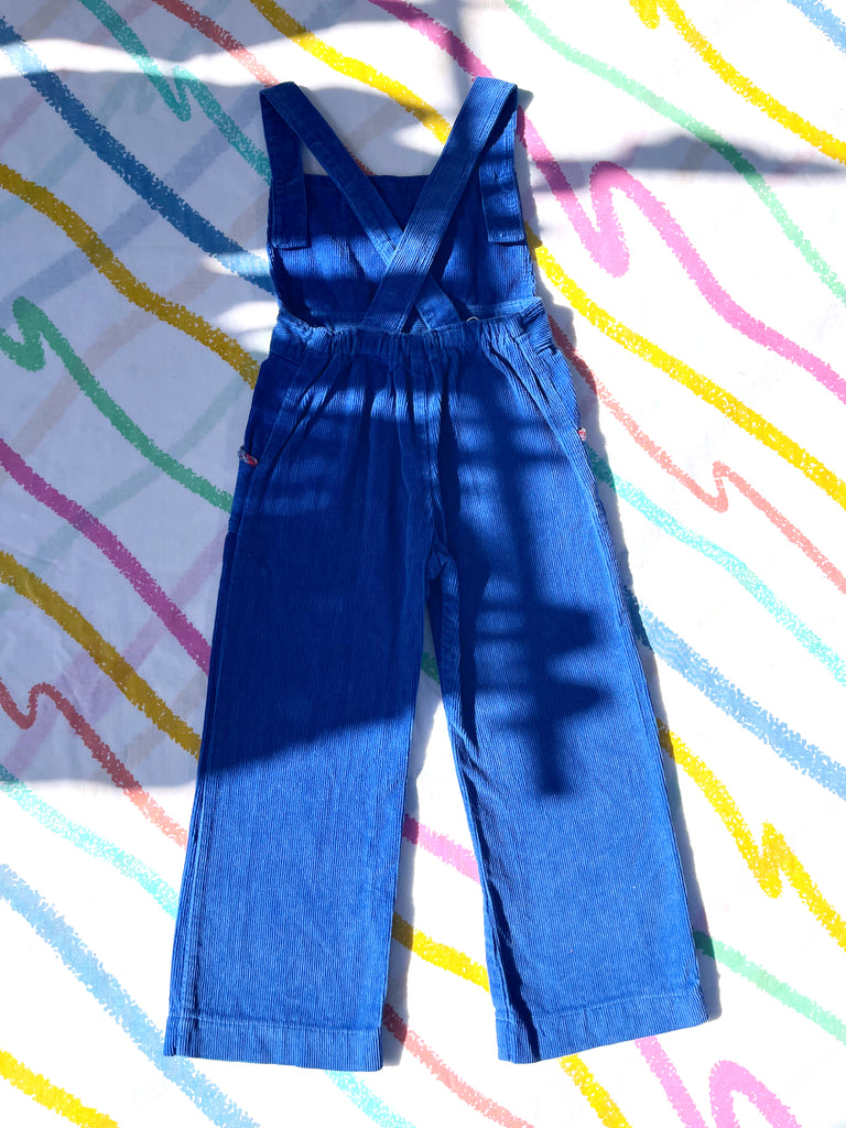 VINTAGE CORD OVERALLS - YVES KLEIN BLUE  - 1-2 YEARS