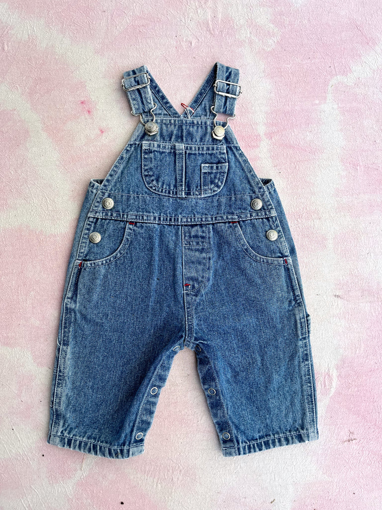 BABY GAP OVERALLS - BLUE DENIM - 6 MONTHS