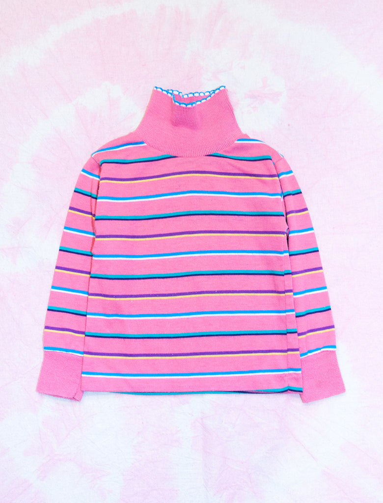 kids sustainable fashion, girls 70s striped skivvy, vintage top