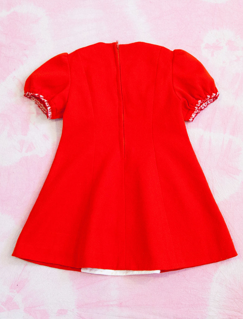 MRS CLAUS DRESS - TANGERINE RED - 4-5 YEARS
