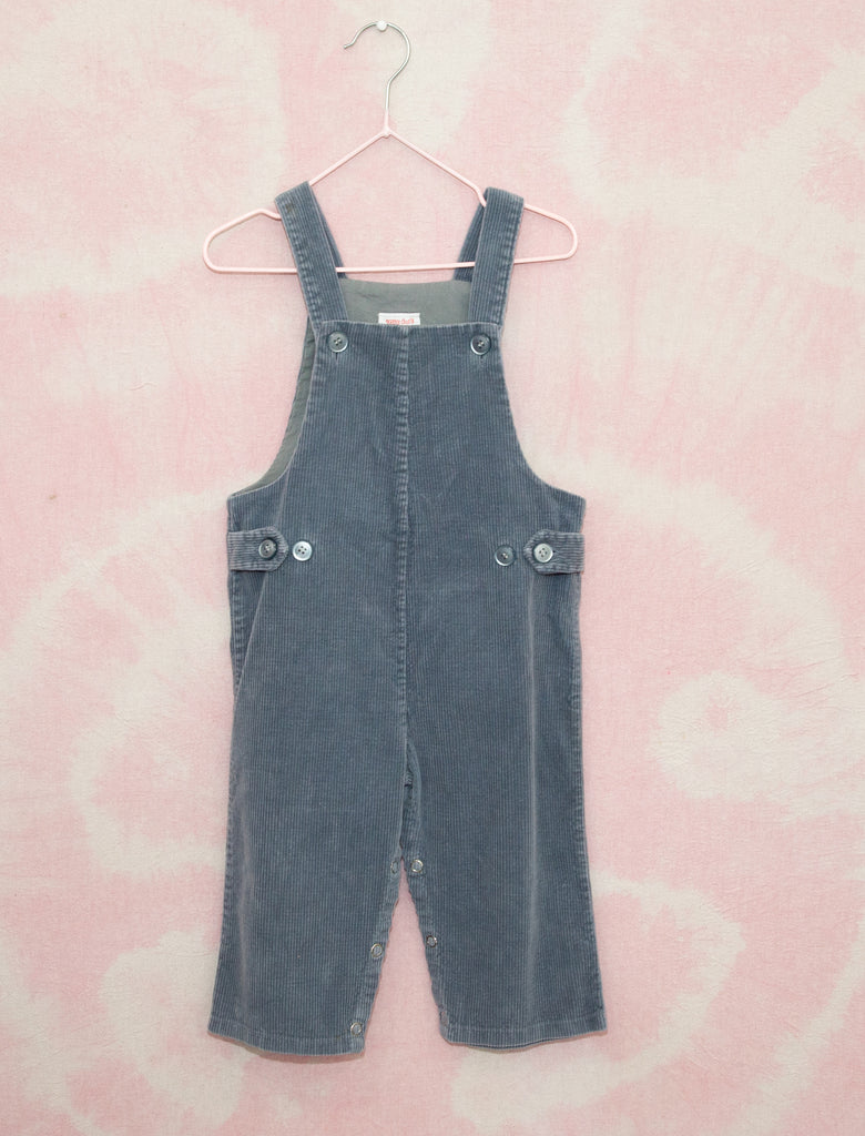 70s CORD OVERALLS - DOLPHIN GREY - 2-3 YEARS