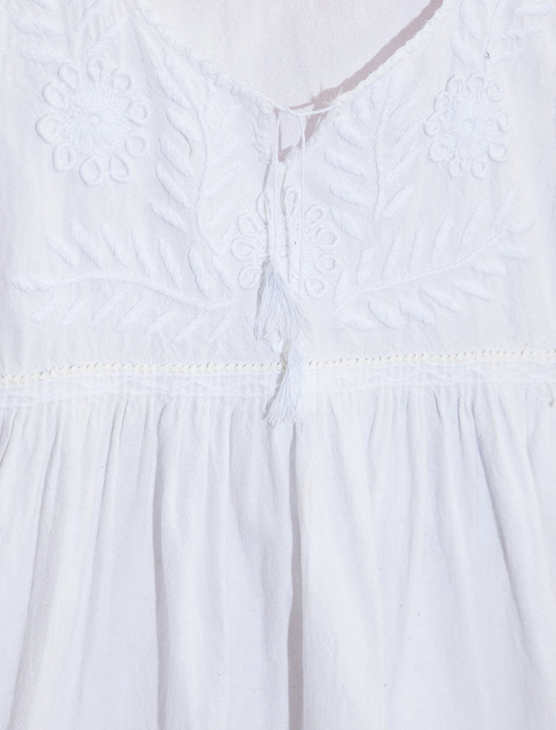 joey rainbow kids vintage white on white Mexican artisan embroidered dress