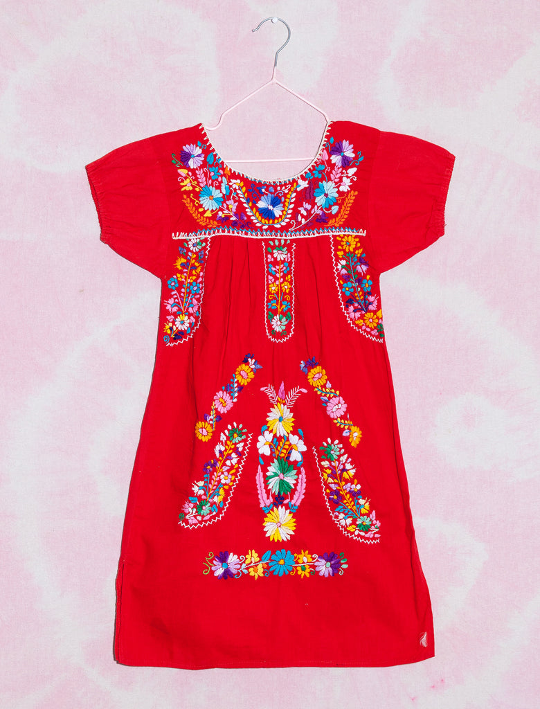 MEXI DRESS - RED/RAINBOW - 4-6 YEARS