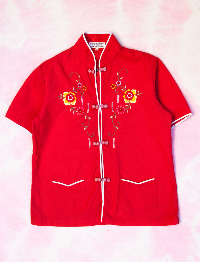 joey rainbow kids vintage 70s oriental blouse 
