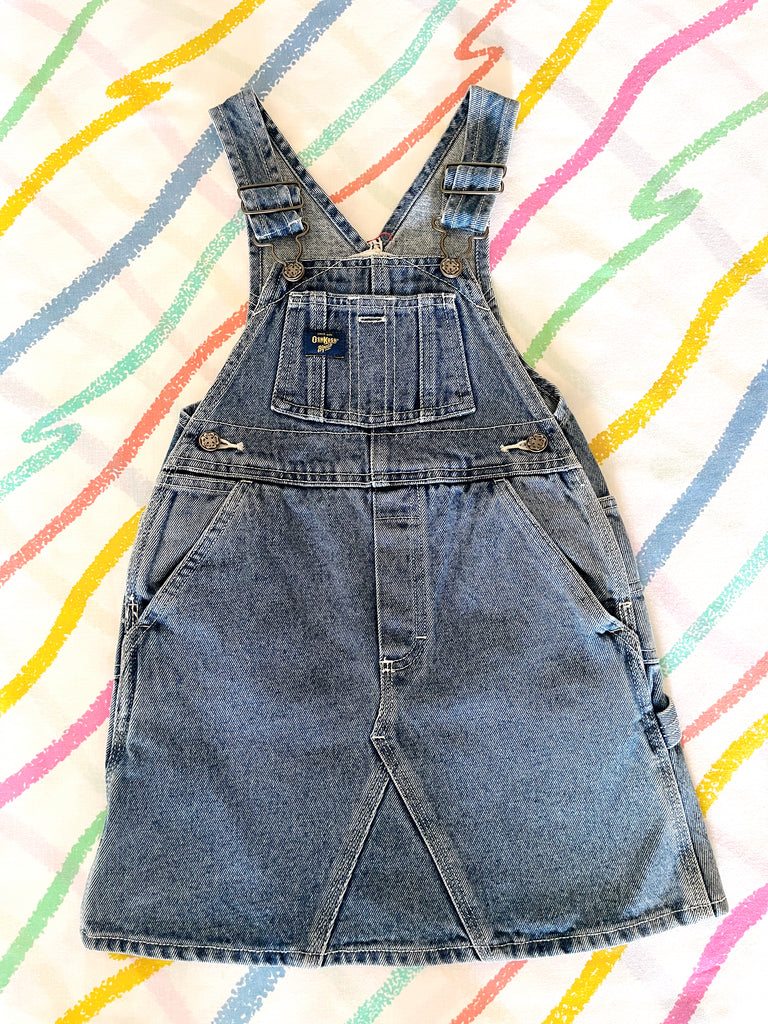 OSHKOSH PINAFORE DRESS - DENIM - 4-6 YEARS