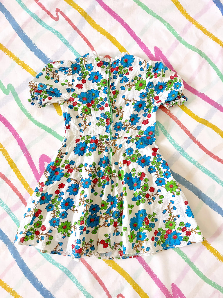 GARDEN PARTY DRESS -  50s Flowers - 3 YEARS