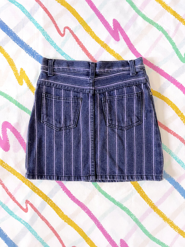 VINTAGE STRIPE DENIM SKIRT  - 7-8 YEARS