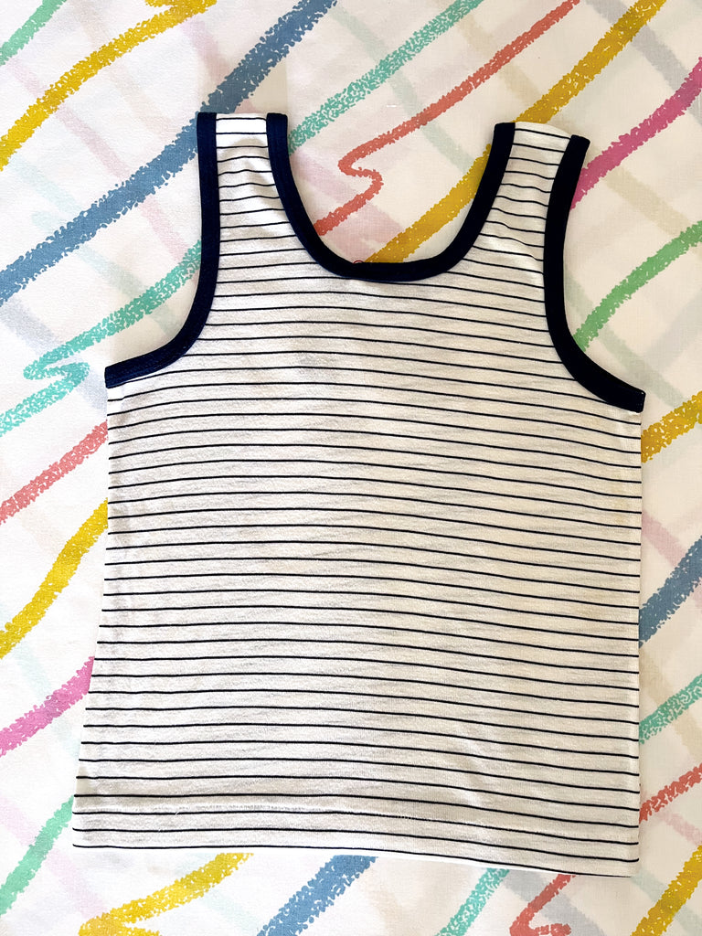 VINTAGE PIN STRIPE TANK TOP - SIZE 7