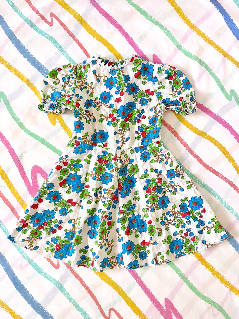 GARDEN PARTY DRESS -  50s Flowers - 3 YEARS