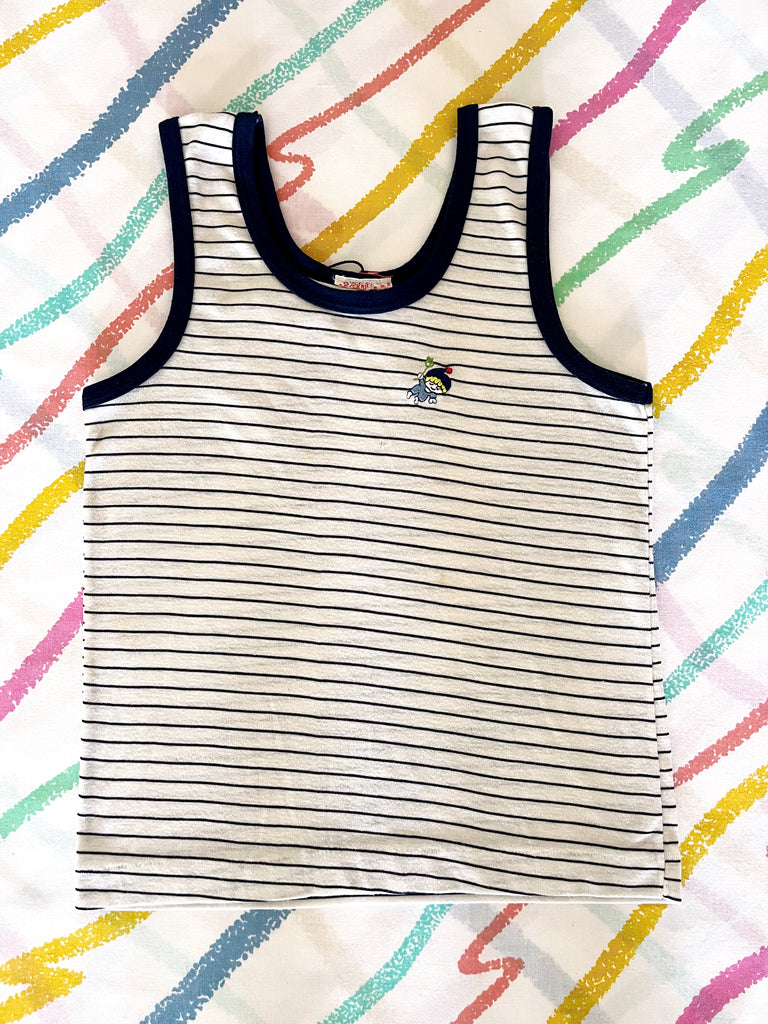 VINTAGE PIN STRIPE TANK TOP - SIZE 7