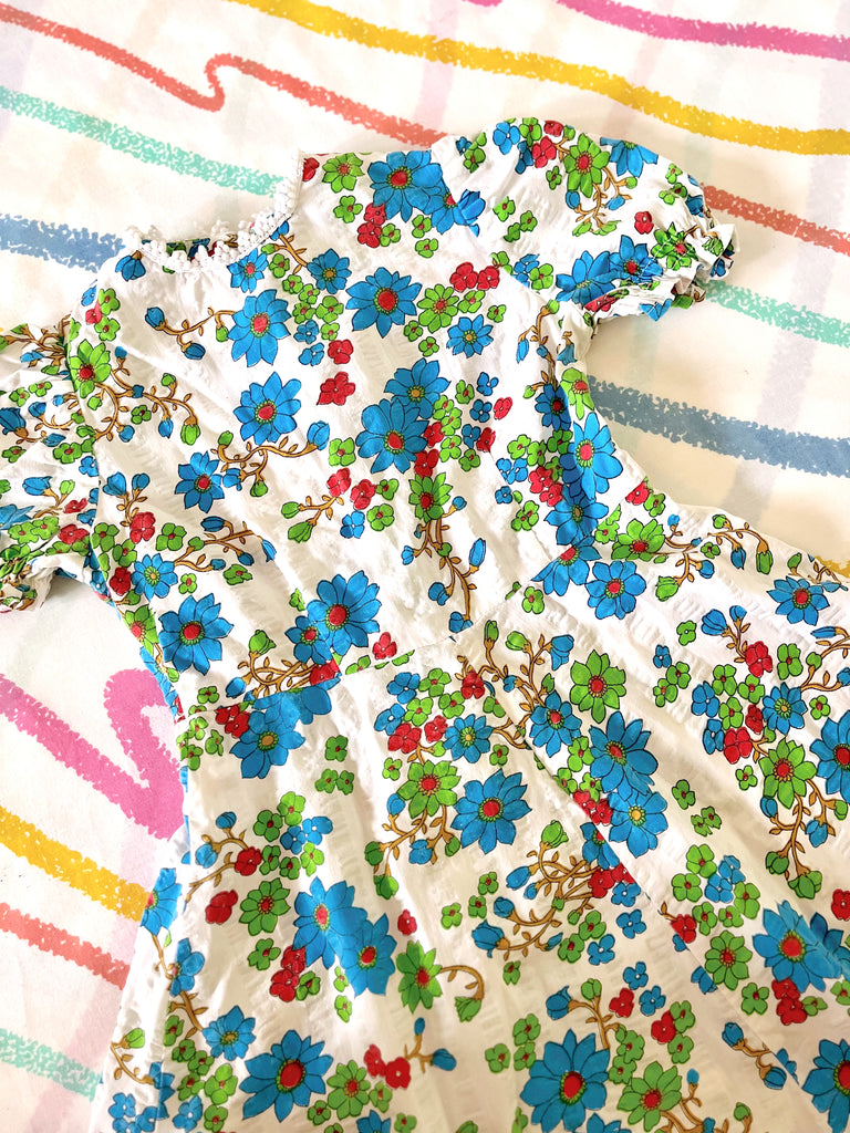 GARDEN PARTY DRESS -  50s Flowers - 3 YEARS