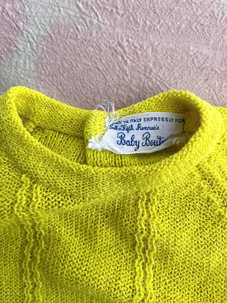 VINTAGE SAK'S FIFTH AVENUE KNIT - YELLOW - 6 - 12 MONTHS