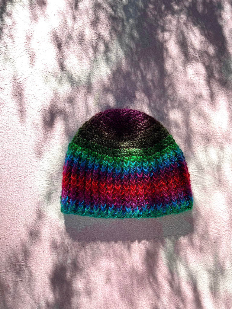 HANDKNIT BEANIE - RAINBOW