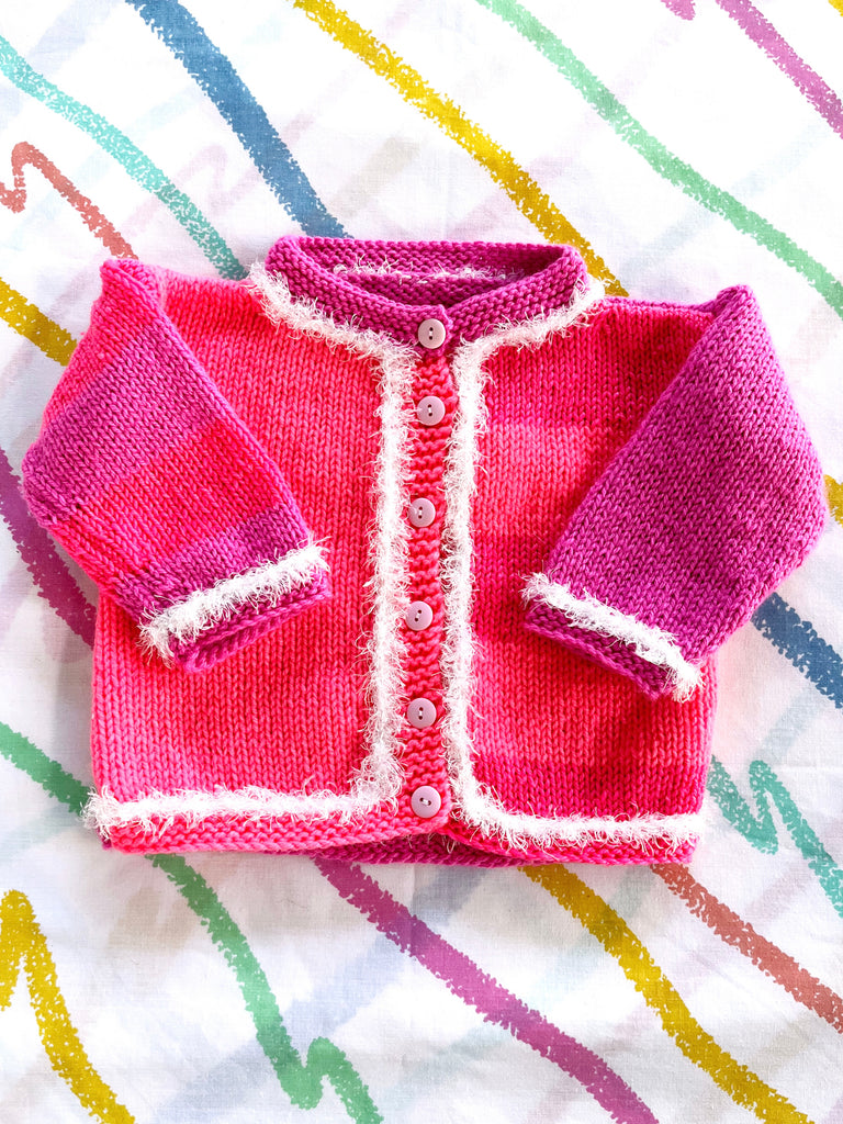 NANA KNIT CARDIGAN - FLAMINGO - 6-12 MONTHS