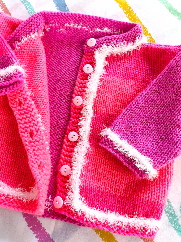 NANA KNIT CARDIGAN - FLAMINGO - 6-12 MONTHS