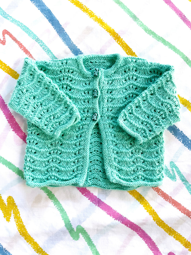 NANA KNIT CARDIGAN - JADE GREEN - 6-12 MONTHS