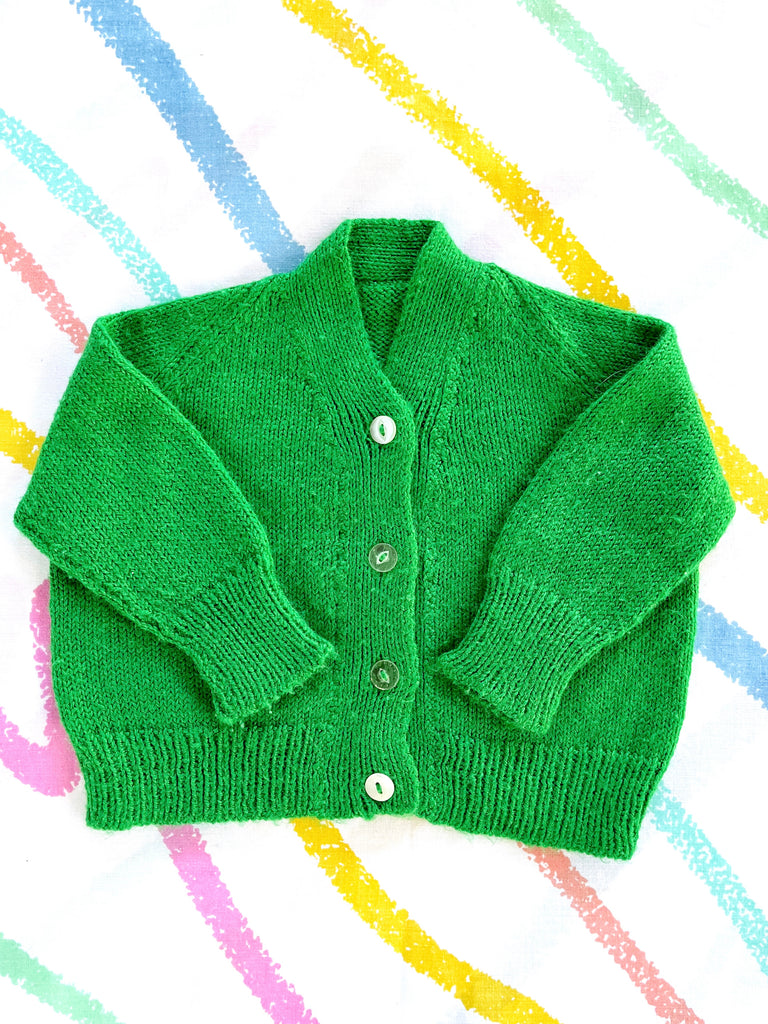 NANA KNIT CARDIGAN - EMERALD - 3-6 MONTHS