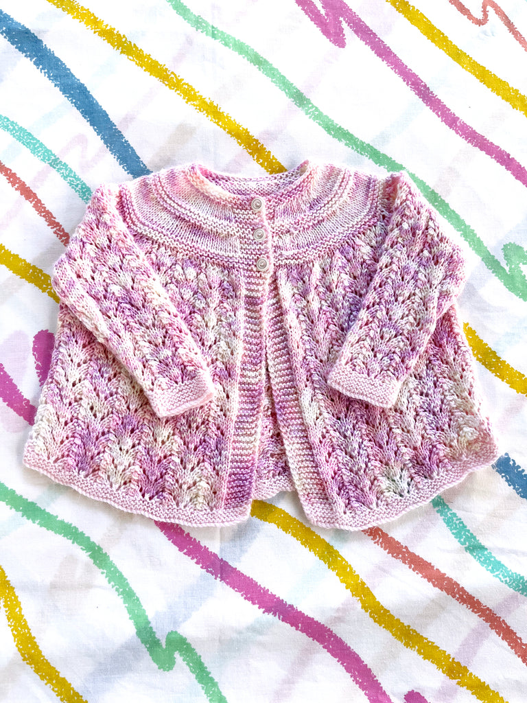 NANA KNIT CARDIGAN - PINK SPRINKLES - 6-12 MONTHS