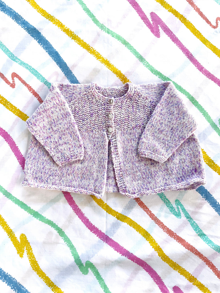 NANA KNIT CARDIGAN - PURPLE SPRINKLES - 6-12 MONTHS