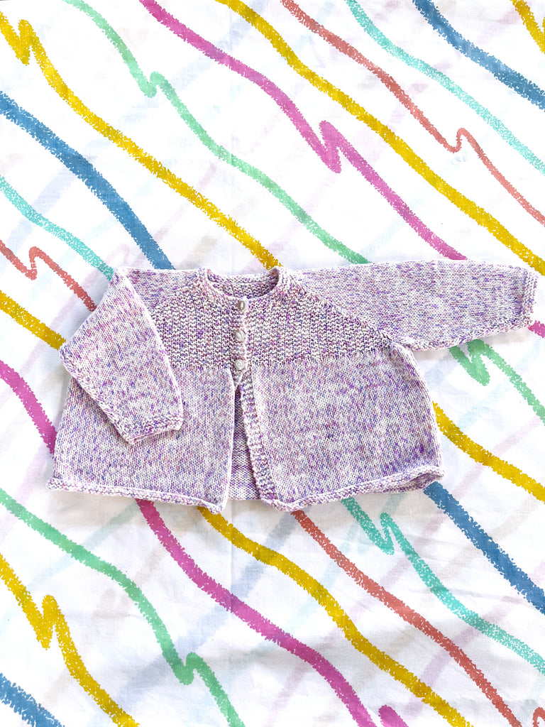 NANA KNIT CARDIGAN - PURPLE SPRINKLES - 6-12 MONTHS