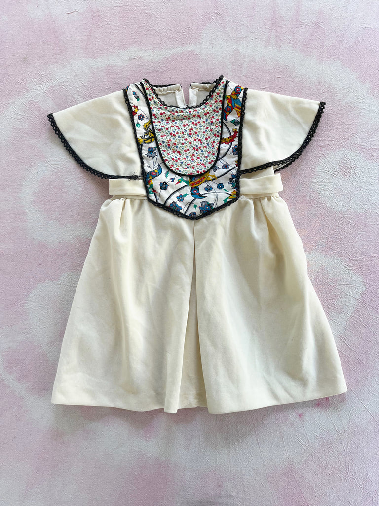 GARDEN PARTY DRESS - CREAM FLORAL - 3-4 YEARS