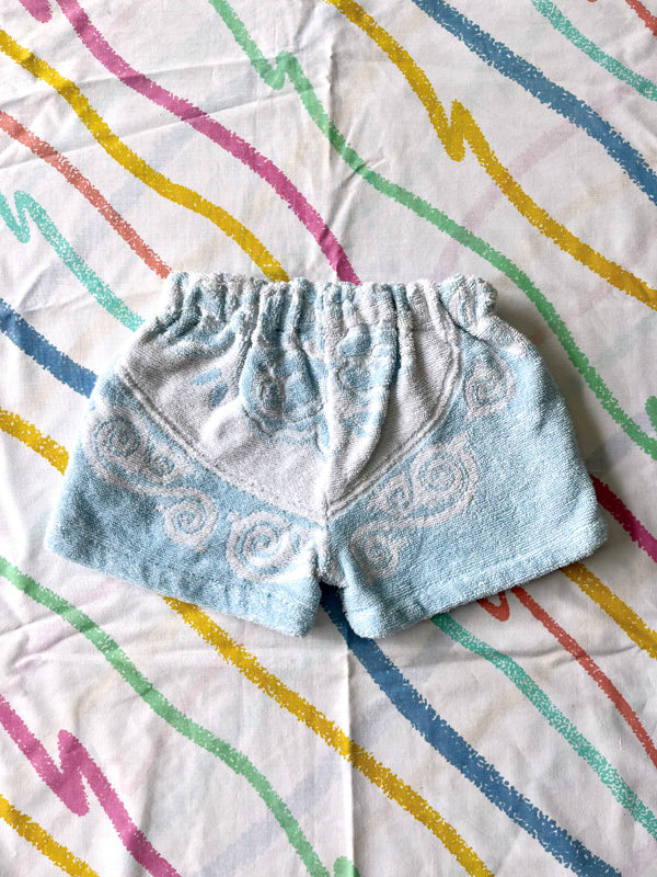 JOEY VINTAGE TOWEL SHORTS - PALE BLUE - 3-4 YEARS