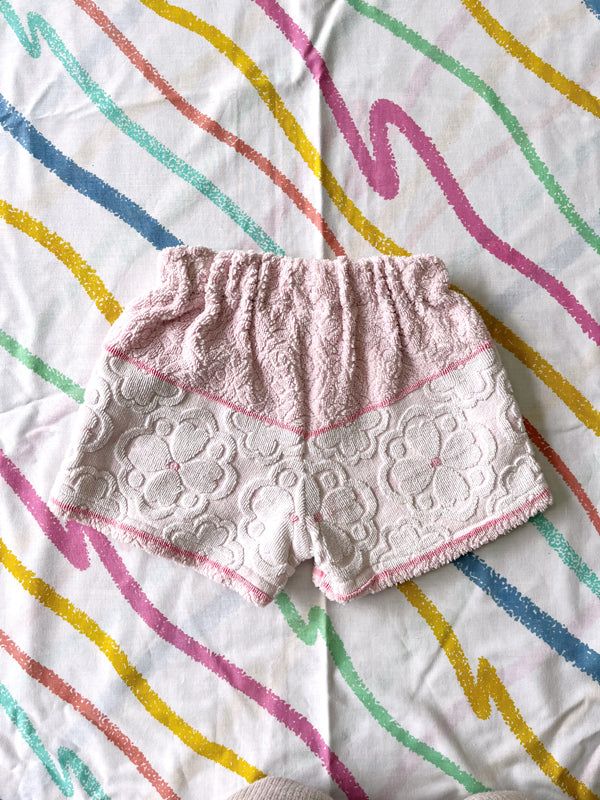 JOEY VINTAGE TOWEL SHORTS - YEAH BABY PINK - 3-4 YEARS