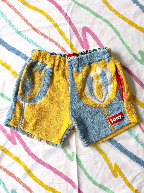 JOEY VINTAGE TOWEL SHORTS - 70'S MELLOW YELLOW - 4-5 YEARS