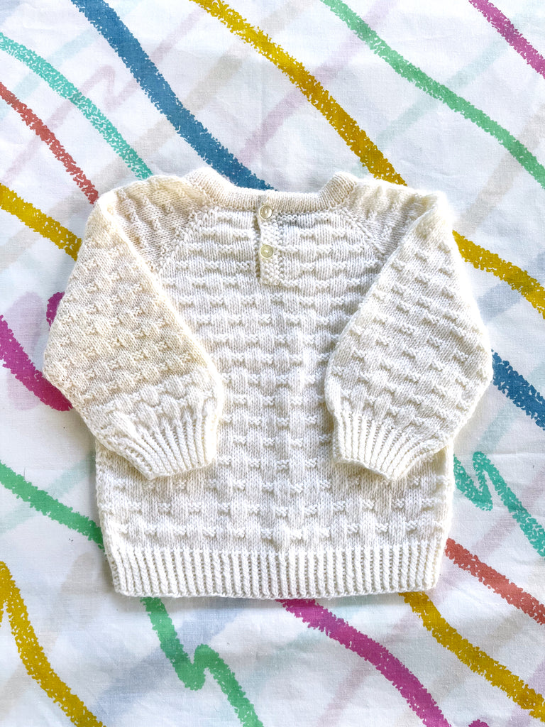 NANA KNIT CARDIGAN - CREAM CABLE - 6-12 MONTHS