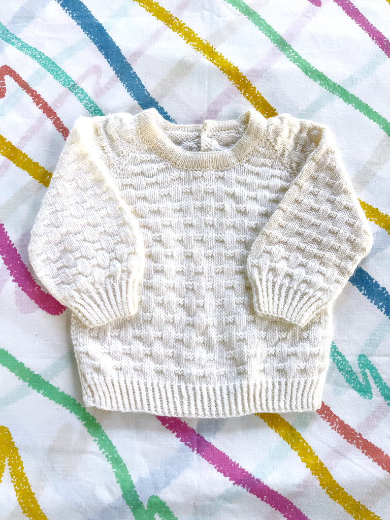 NANA KNIT CARDIGAN - CREAM CABLE - 6-12 MONTHS