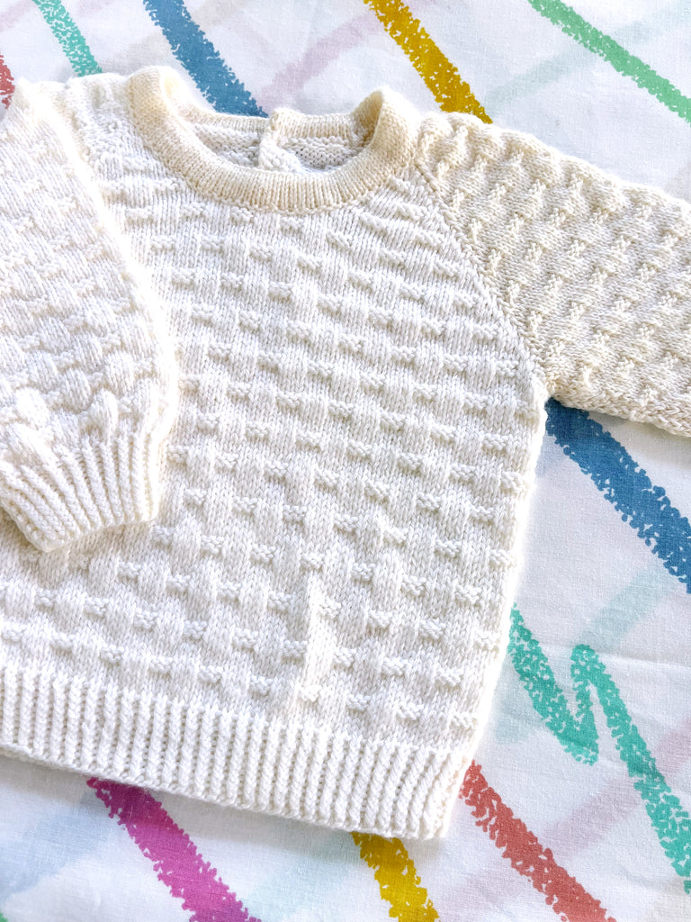 NANA KNIT CARDIGAN - CREAM CABLE - 6-12 MONTHS