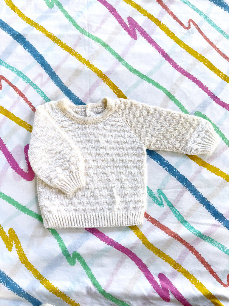 NANA KNIT CARDIGAN - CREAM CABLE - 6-12 MONTHS