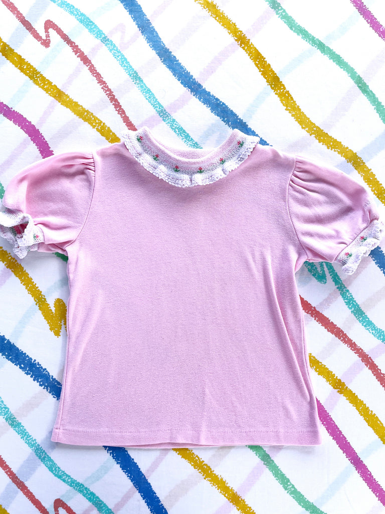 OSHKOSH PINK TEE / BLOUSE - SHORTCAKE PINK - 4-5 YEARS