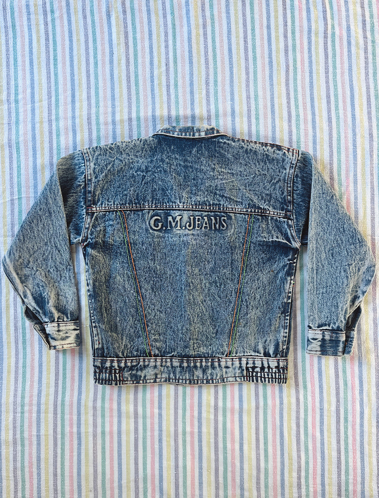 VINTAGE G.M. JEANS ACID WASH JACKET - 8 YEARS