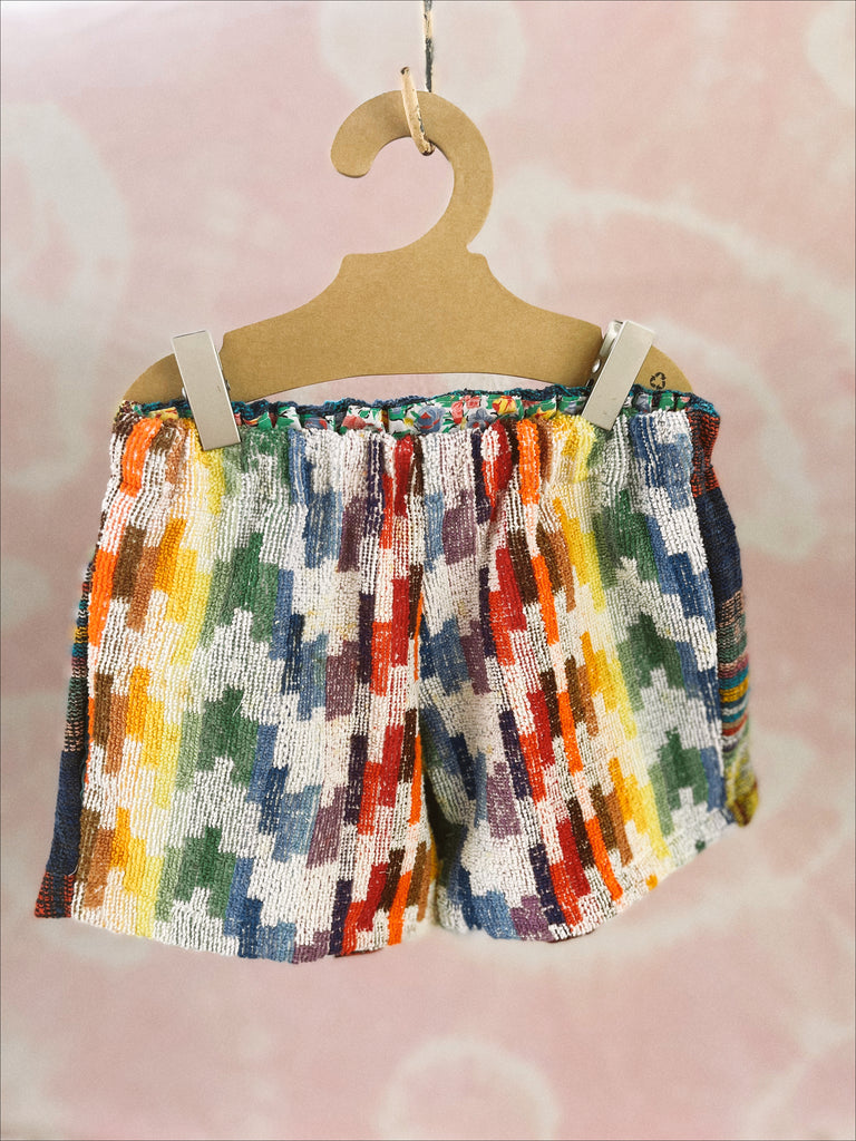 JOEY VINTAGE TOWEL SHORTS - 90's MULTI AZTEK - 4-5 YEARS