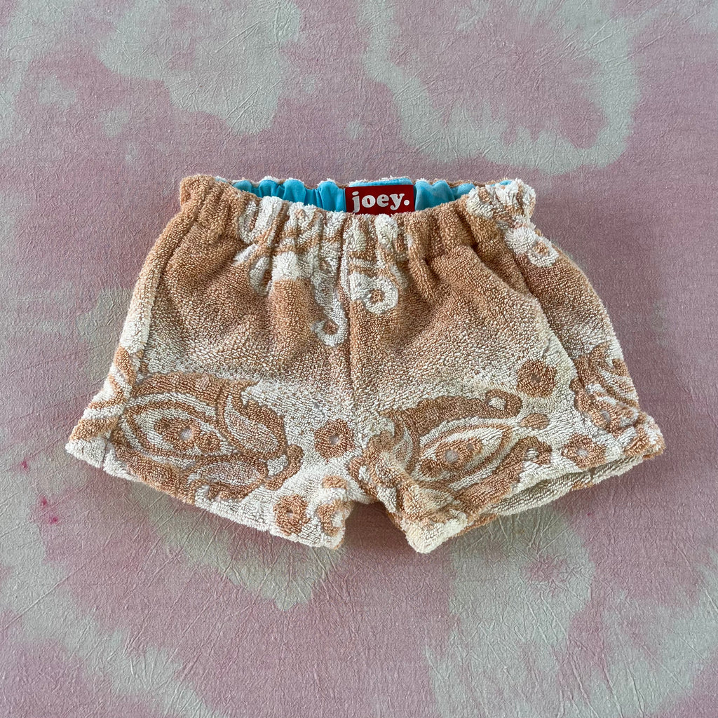 JOEY VINTAGE TOWEL SHORTS - CREAM DREAM  - 3-4 YEARS