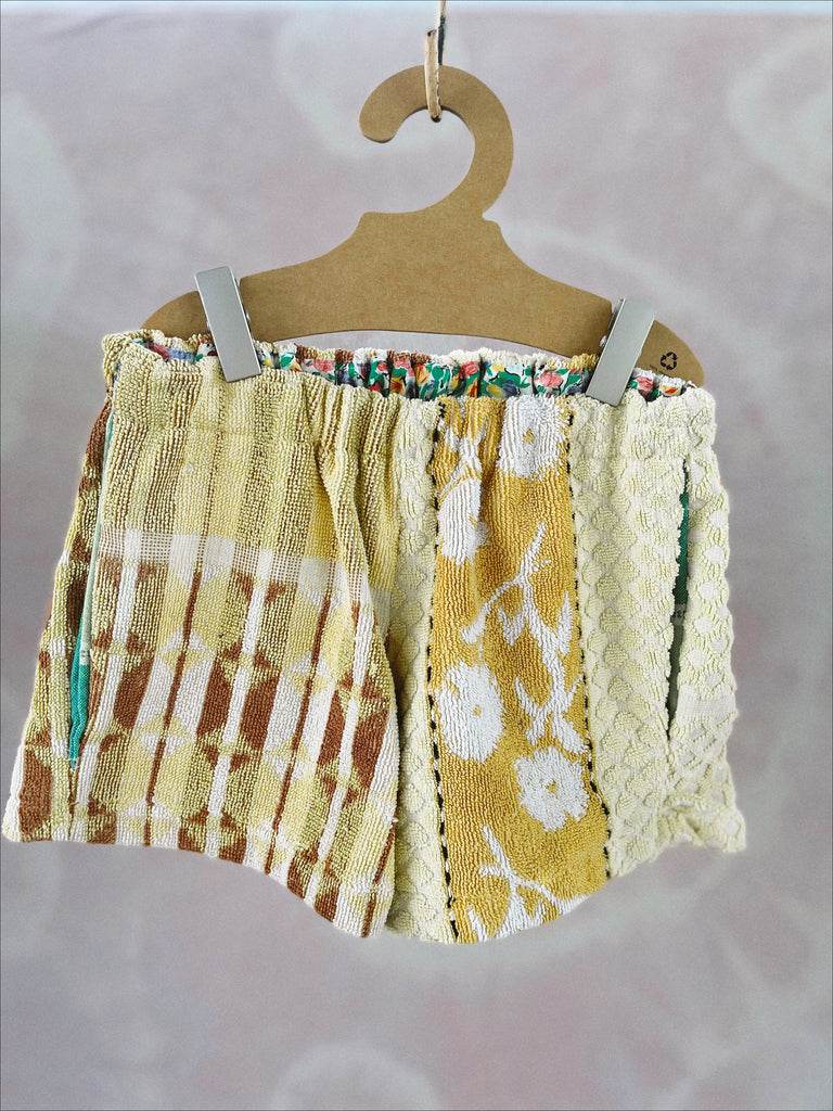 JOEY VINTAGE TOWEL SHORTS - 70's MUSTARD YELLOW  - 4-5 YEARS