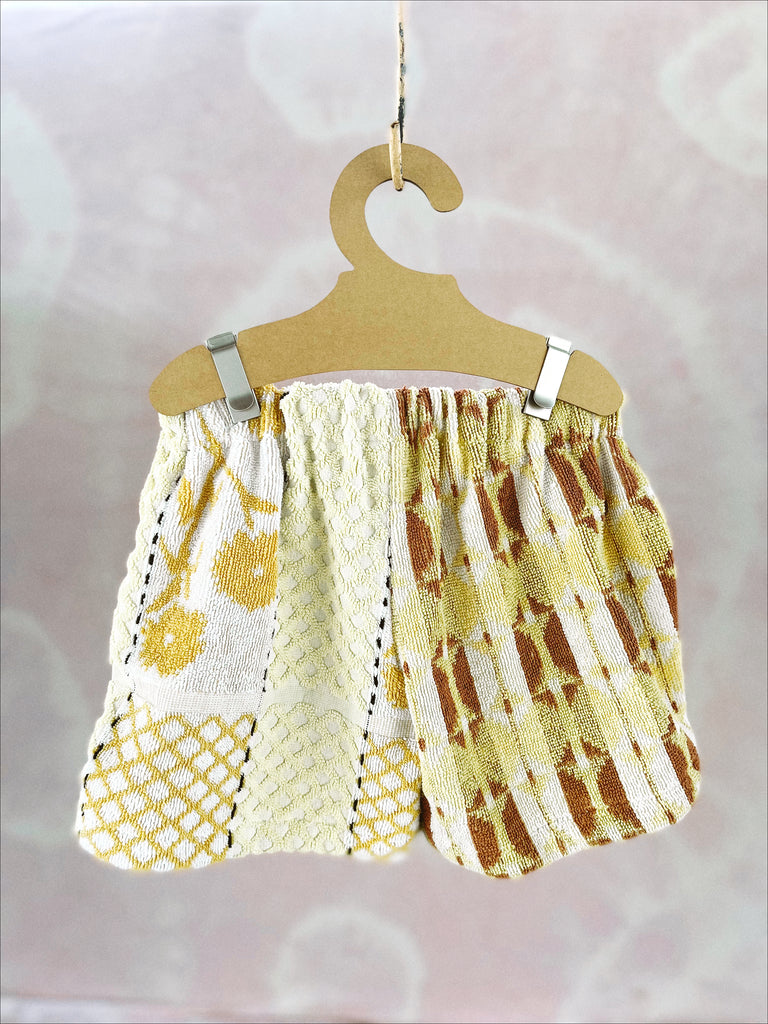 JOEY VINTAGE TOWEL SHORTS - 70's MUSTARD YELLOW  - 4-5 YEARS