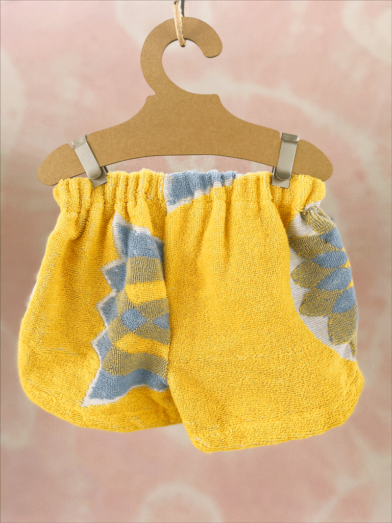 JOEY VINTAGE TOWEL SHORTS - 70's MELLOW YELLOW  - 2-3 YEARS