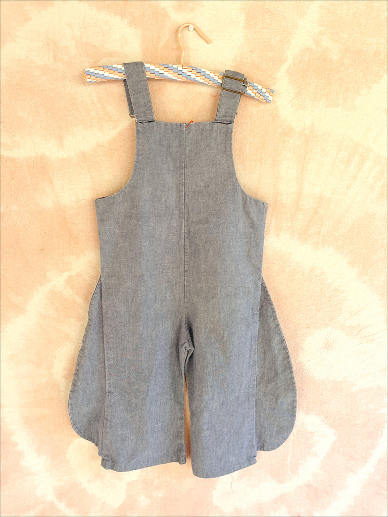 VINTAGE COWBOY FLARE OVERALLS - LIGHT WASH DENIM - 3 YEARS