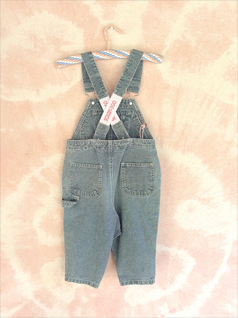 VINTAGE SCOOBY OVERALLS - BLUE STRIPE - 2-3 YEARS