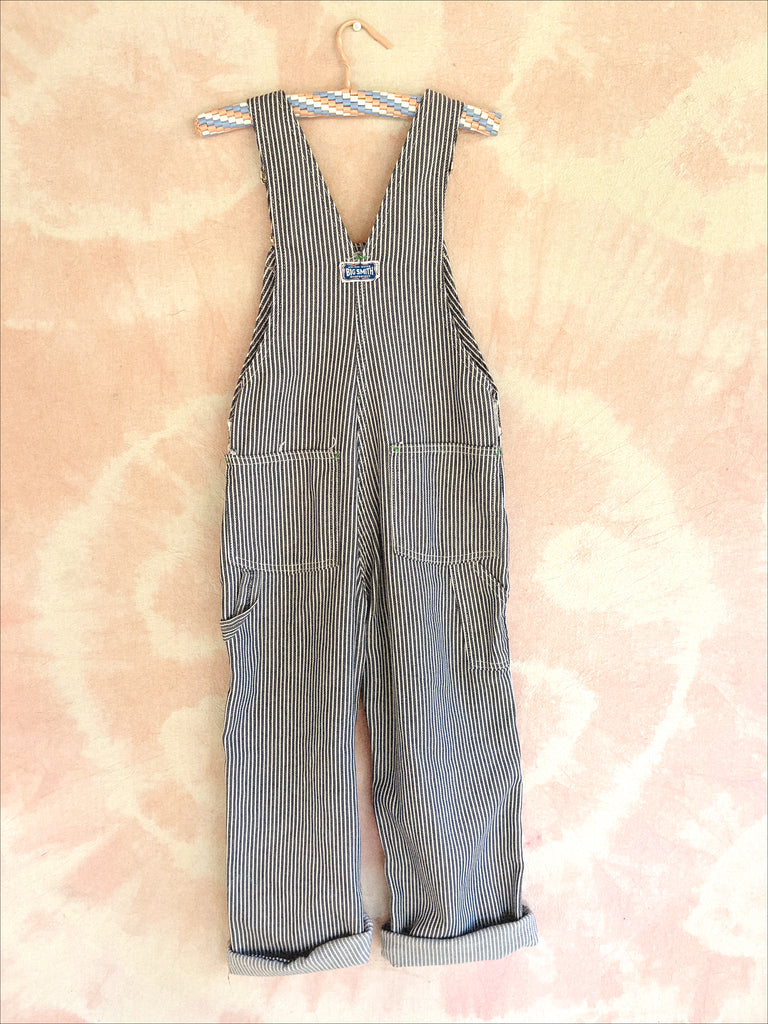 BIG SMITH DENIM OVERALLS - PIN STRIPE - 6-7 YEARS
