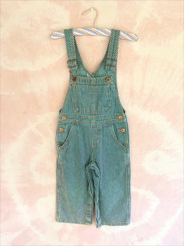 VINTAGE OSHKOSH STRIPE OVERALLS - BLUE - 2-3 YEARS