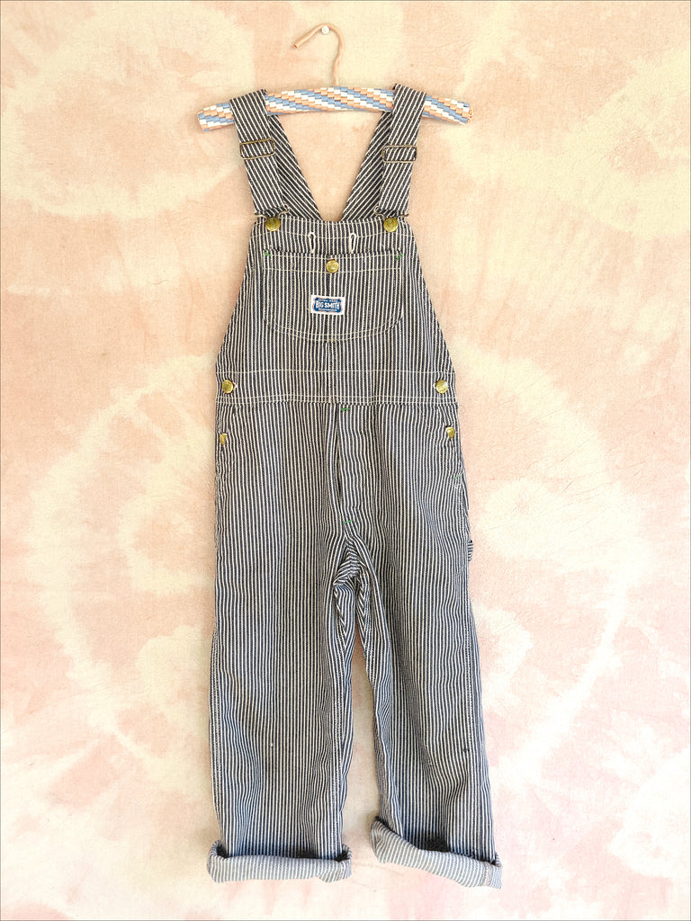 BIG SMITH DENIM OVERALLS - PIN STRIPE - 6-7 YEARS