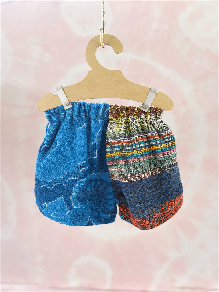 JOEY VINTAGE TOWEL SHORTS - BLUE 90's MULTI  - 4-5 YEARS