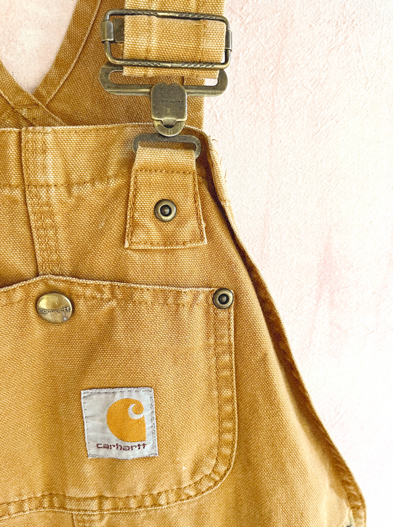 VINTAGE CARHARTT OVERALLS - TAN/ BROWN - 7 YEARS