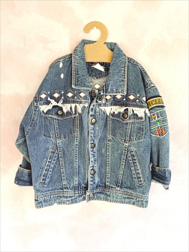 VINTAGE DENIM JACKET - Aztke 90s Bike Gang  - 7 YEARS