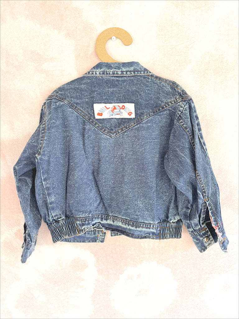 VINTAGE DENIM JACKET - BIKER JACKET  - 2 - 3 YEARS