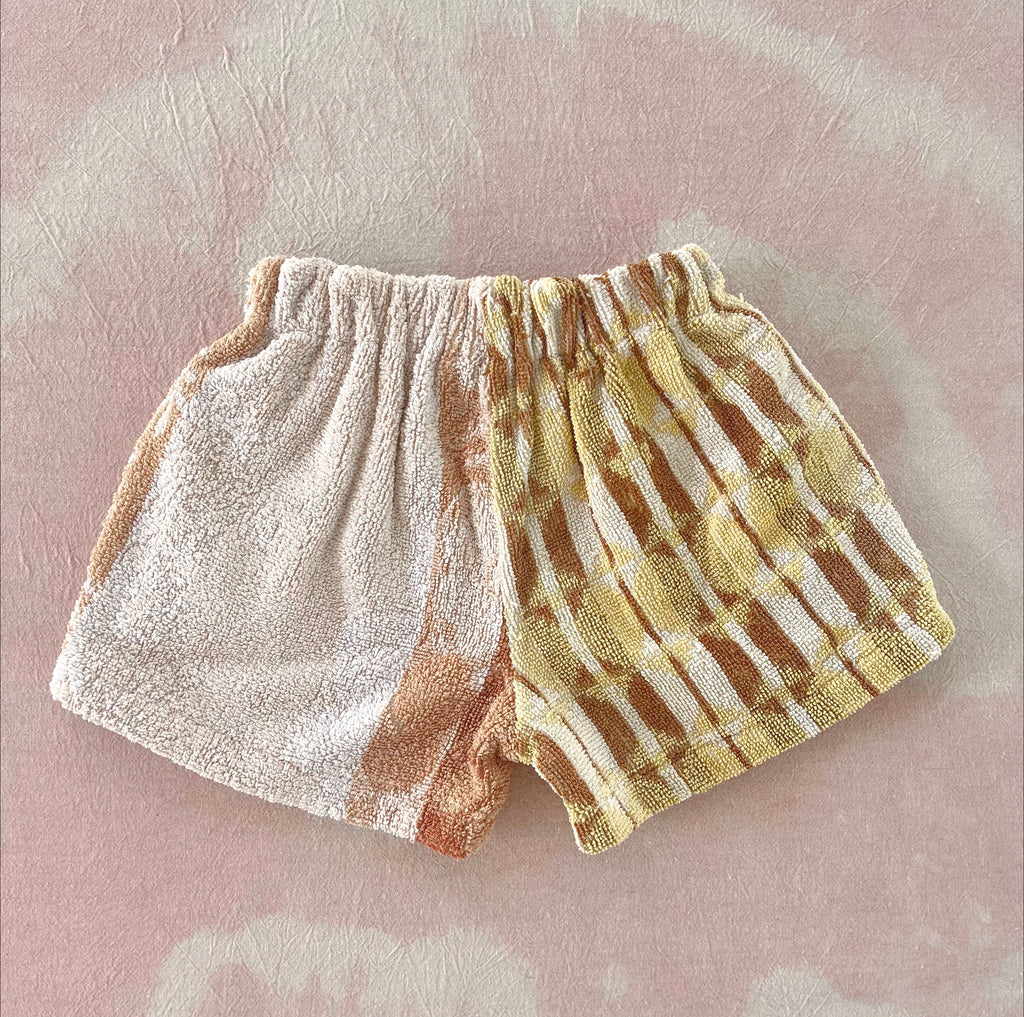 JOEY VINTAGE TOWEL SHORTS - 70's Mustard Yellow  - 3-4 YEARS