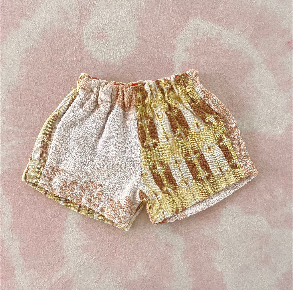 JOEY VINTAGE TOWEL SHORTS - 70's Mustard Yellow  - 3-4 YEARS